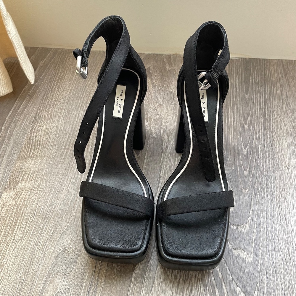 Rag & Bone Matrix Suede Ankle-Strap Platform Sand… - image 2